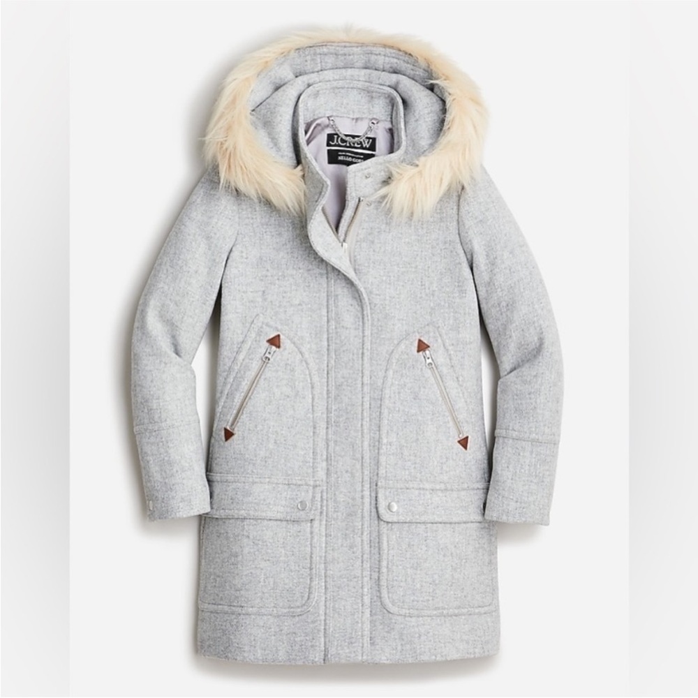 J. Crew Gray Italian Stadium Cloth Coat